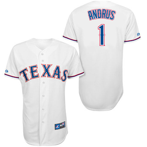 Elvis Andrus #1 Youth Baseball Jersey-Texas Rangers Authentic Home White Cool Base MLB Jersey